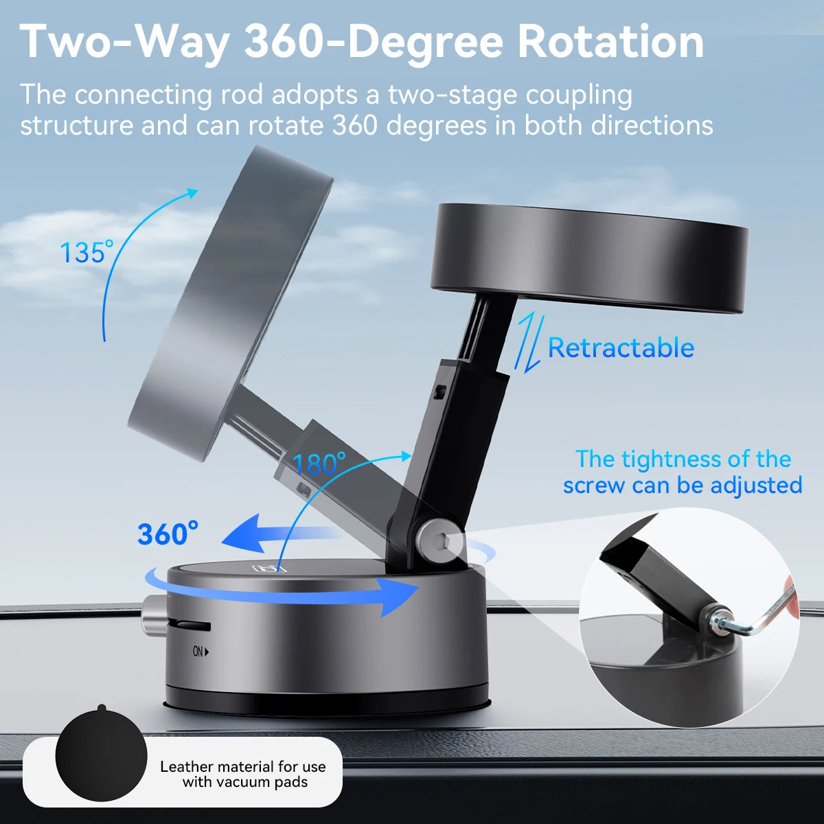 Mini 360° Magnetic Double-Sided Suction Phone Holder – Foldable Lazy Mount for iPhone & Android