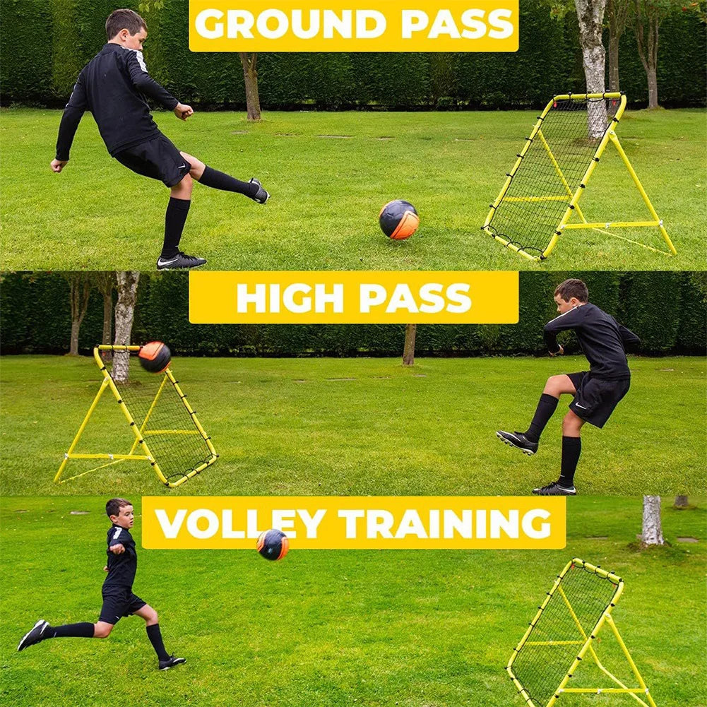 Adjustable Soccer Rebounder Net – Portable Kickback Trainer with 20 Elastic Ropes, Perfect for Beginner & Solo Practice
