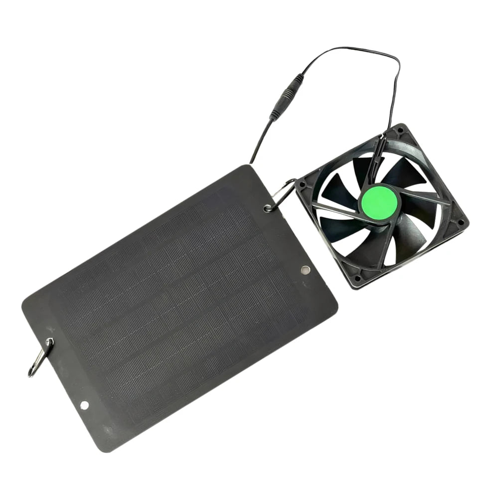 12V 10W Solar Exhaust Fan – IP65 Waterproof Silent Cooling Fan for Dog Kennels, Chicken Coops & Greenhouses