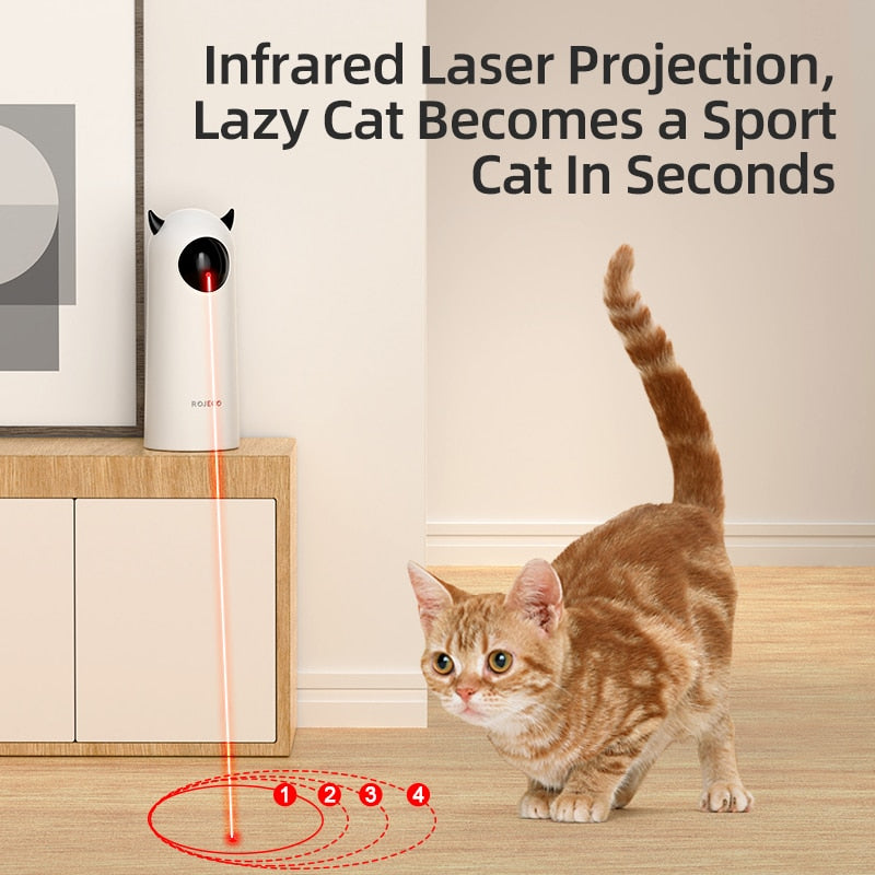 Automatic Interactive LED Laser Pointer for Smart Pet Teasing: Perfect Indoor Cat Toy Accessory