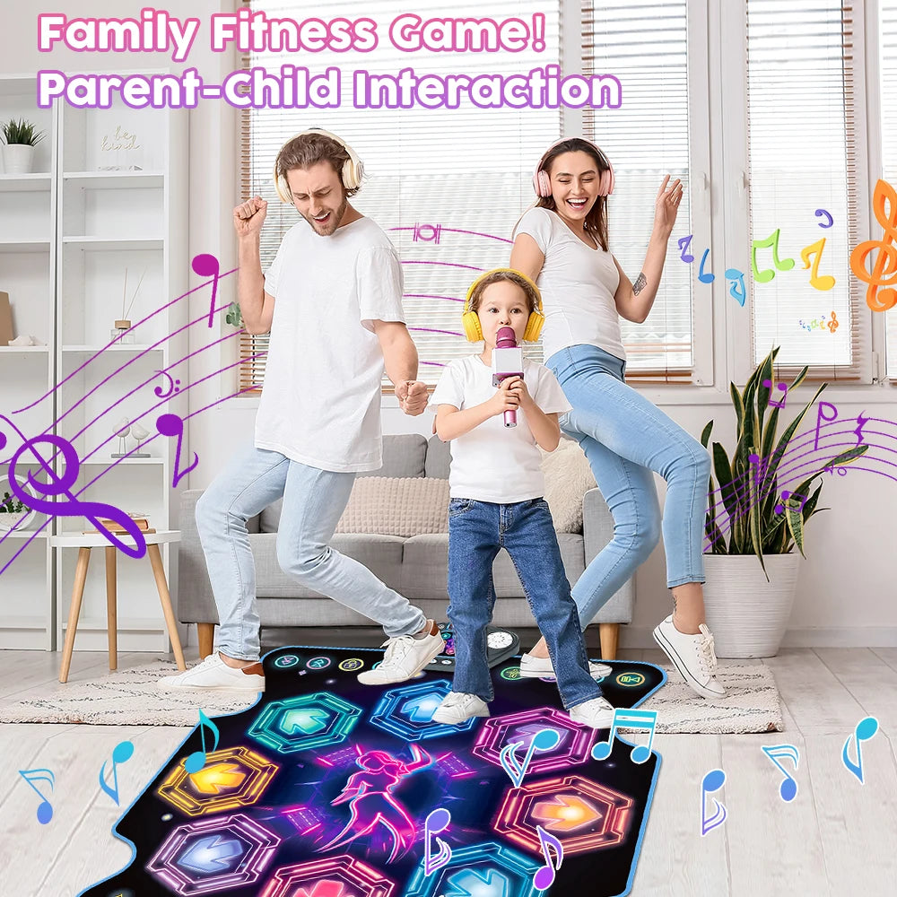Interactive Dance Mat for Kids – 27 Levels, 8 LED Keys, Bluetooth & 5 Game Modes – Music Toy for Ages 3+
