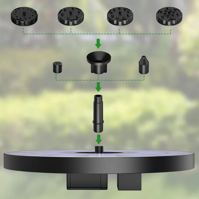 Solar Fountain Pump Kit – 1W/1.5W/2.5W Outdoor Solar Water Fountain with 6 Nozzles for Garden, Pond & Bird Bath Decor