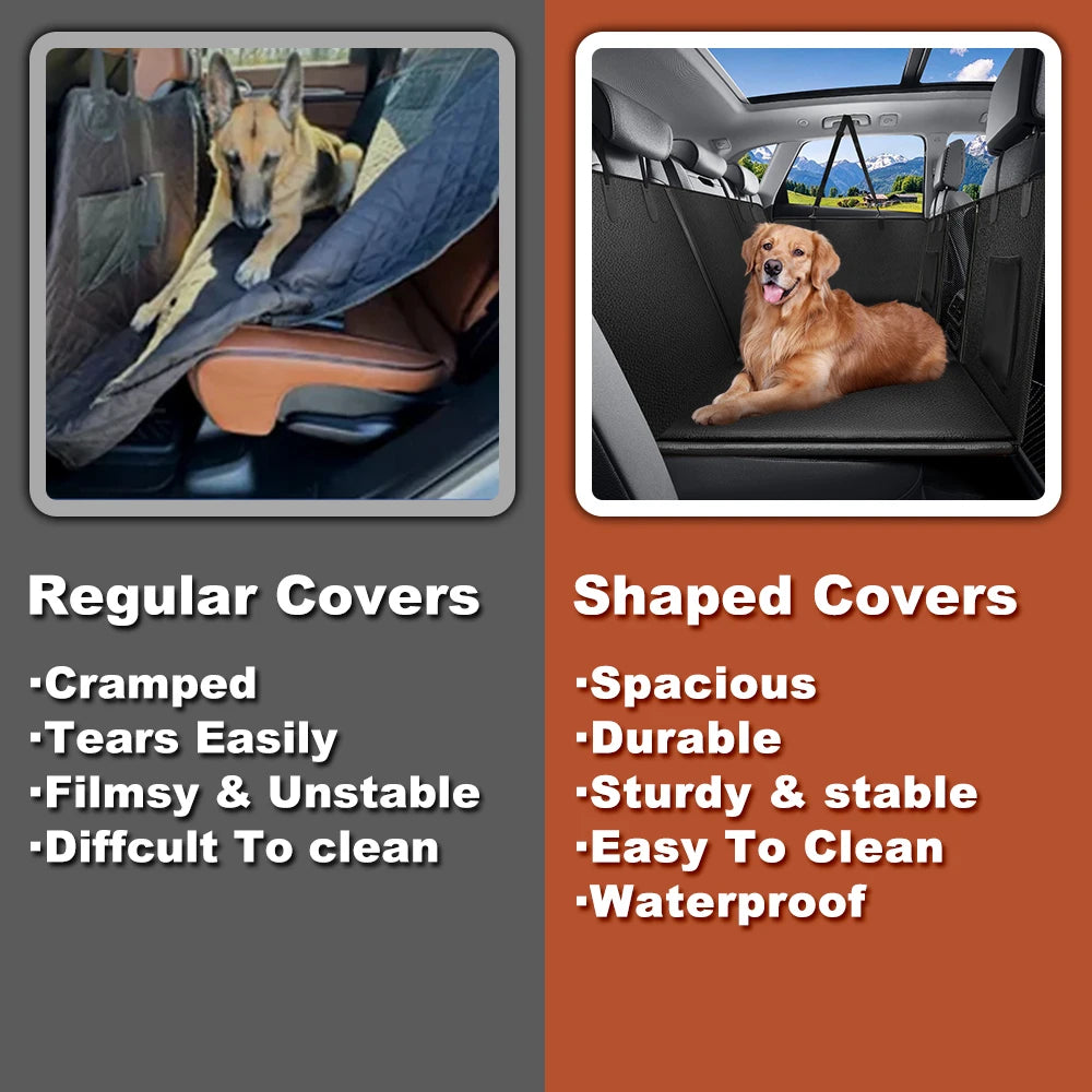 Back Seat Extender for Dogs – Waterproof Car Seat Cover with Hard Bottom, Anti-Scratch Protector & Travel Carrier Mat