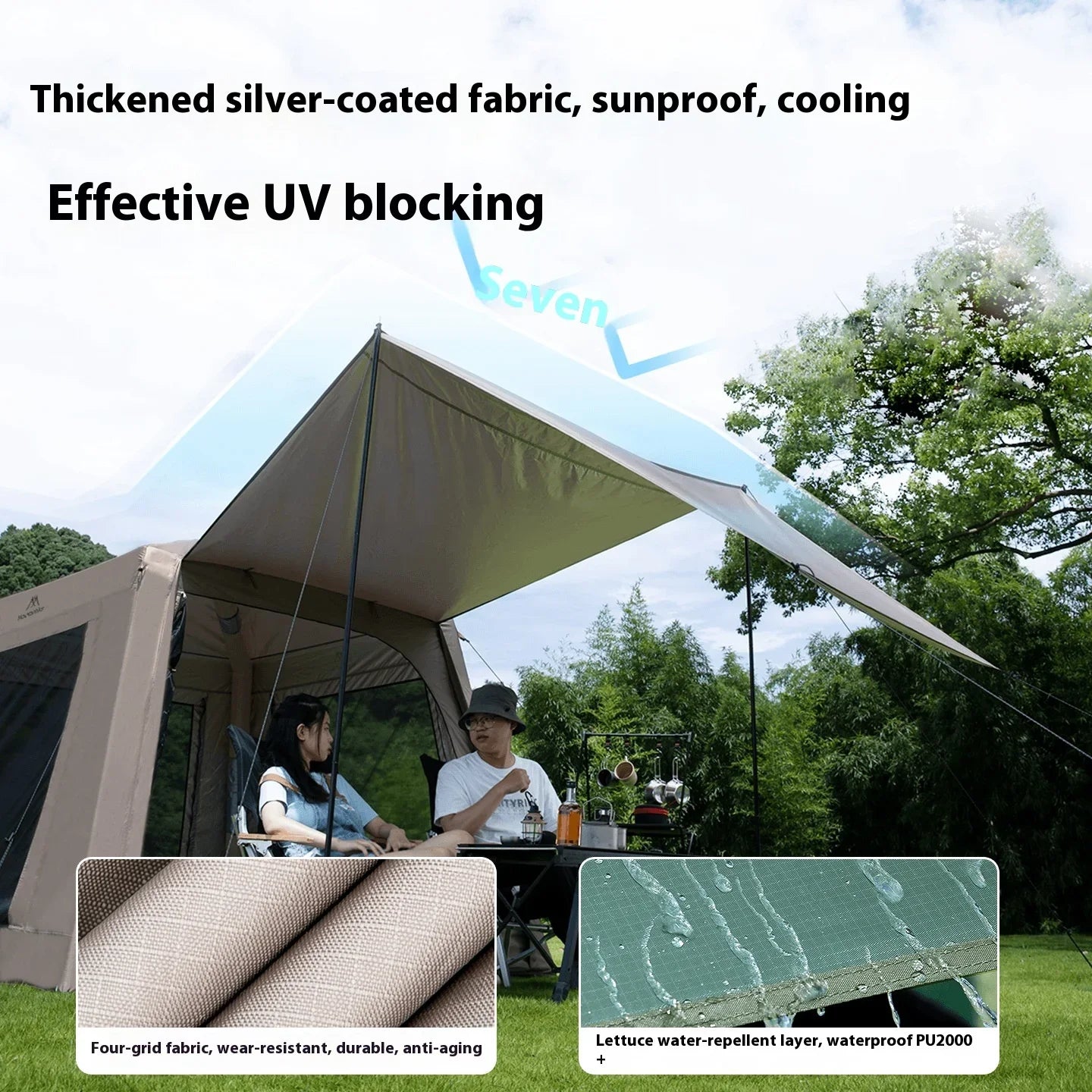 ποΈ MOUNTAINHIKER Inflatable Cottage Tent β Spacious 3β4 Person Quick-Setup Camping Shelter with Canopy
