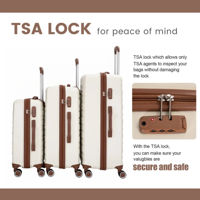 5-Piece Luggage Set – Hardcase Suitcases with TSA Lock, Double Spinner Wheels & Matching Travel Duffle Bag