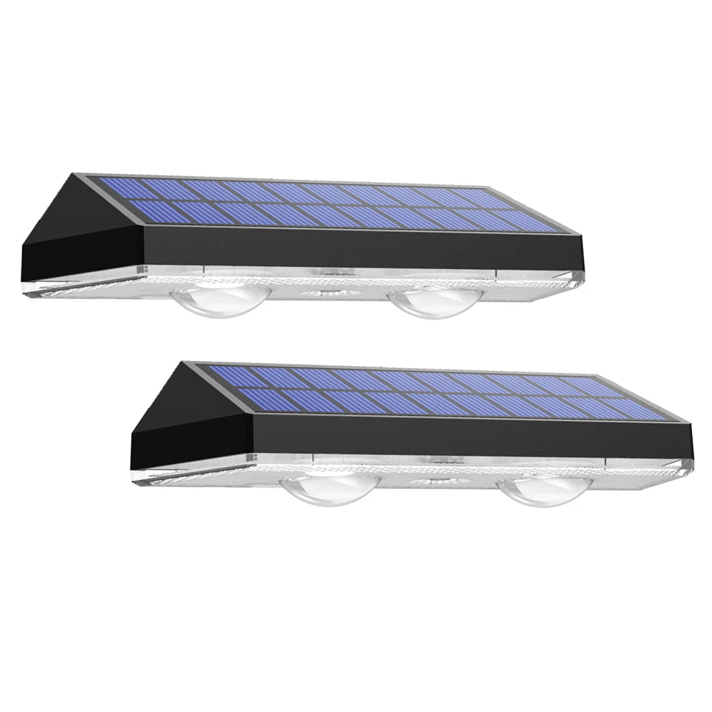 2-Pack Solar Fence & Step Lights – RGB + Warm White LED Wall Lamps, IP65 Waterproof Outdoor Decor Lighting