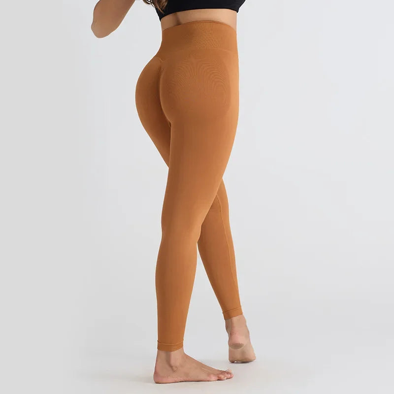 2025 Women’s High-Waist Shark Seamless Yoga Pants – Breathable, Comfortable, and Body-Hugging Workout Leggings