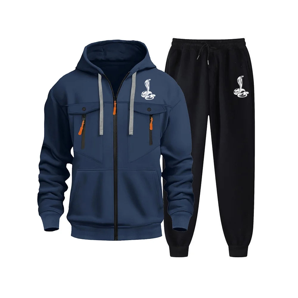Men’s Versatile Tracksuit Set – Hoodie & Jogger Sweatpants for Everyday Style and Comfort