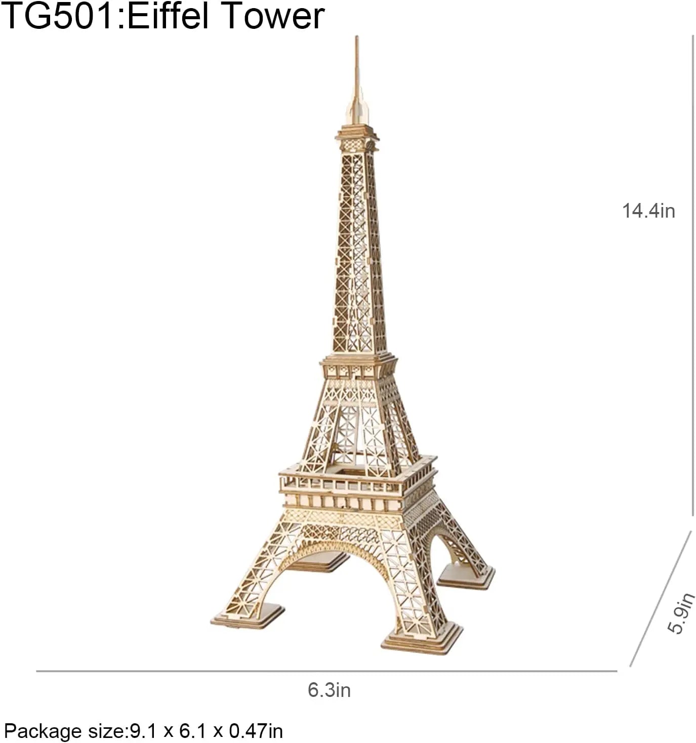 3D Wooden Puzzle Kit – DIY Tower Bridge, Big Ben, or Eiffel Tower Model Set for Home Decor or Birthday Gifts
