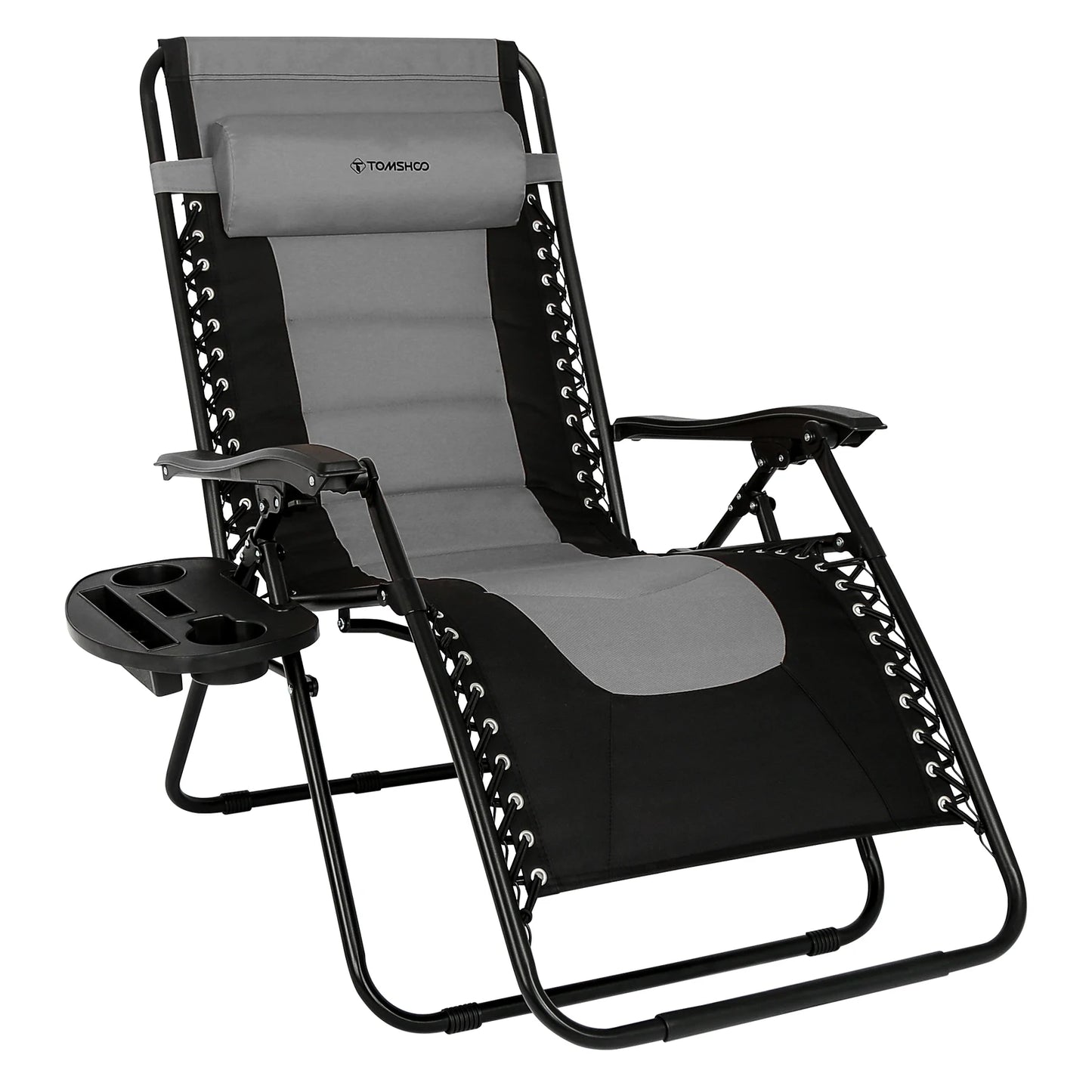 Adjustable Outdoor Folding Lounge Chair – Waterproof Oxford Fabric, Padded Recliner with Headrest for Patio or Camping