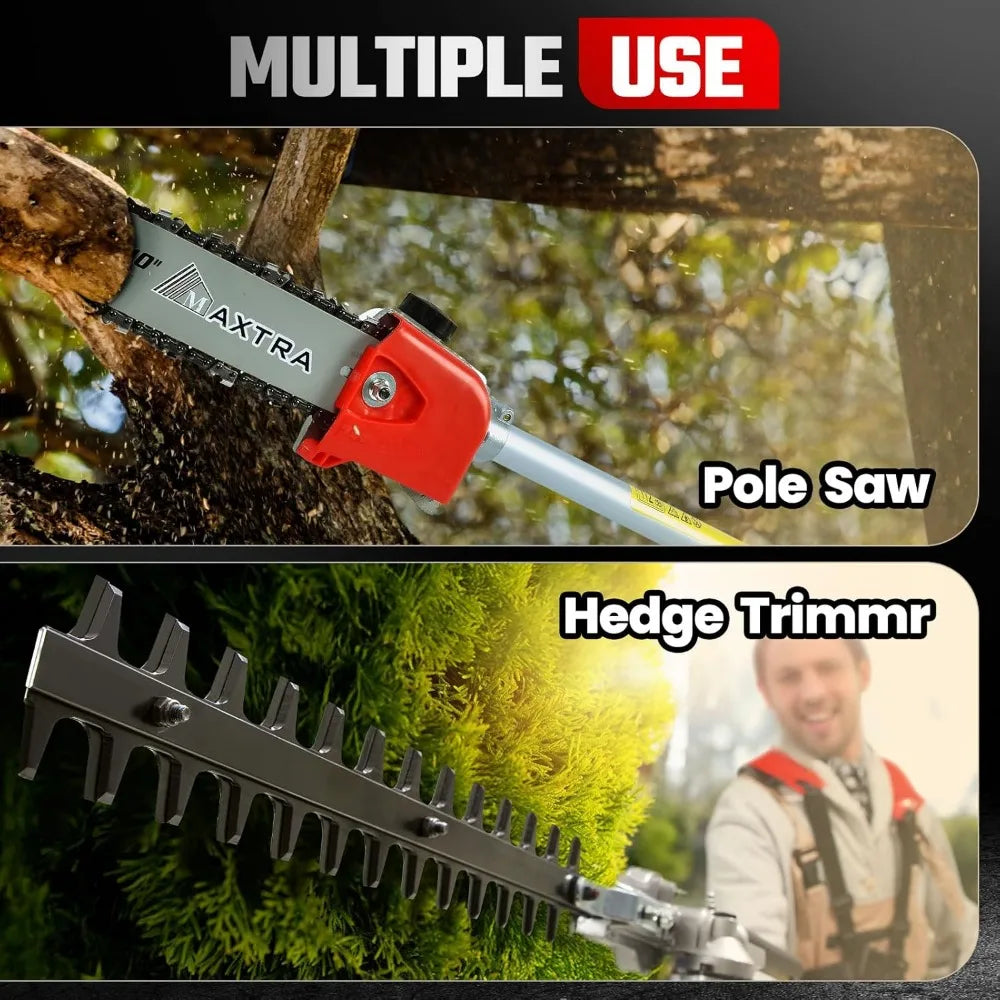 5-in-1 Gas Hedge Trimmer & Pole Saw – 42.7cc 2-Stroke Engine, 16ft Reach, Cordless with 4 Attachments for Lawn & Garden