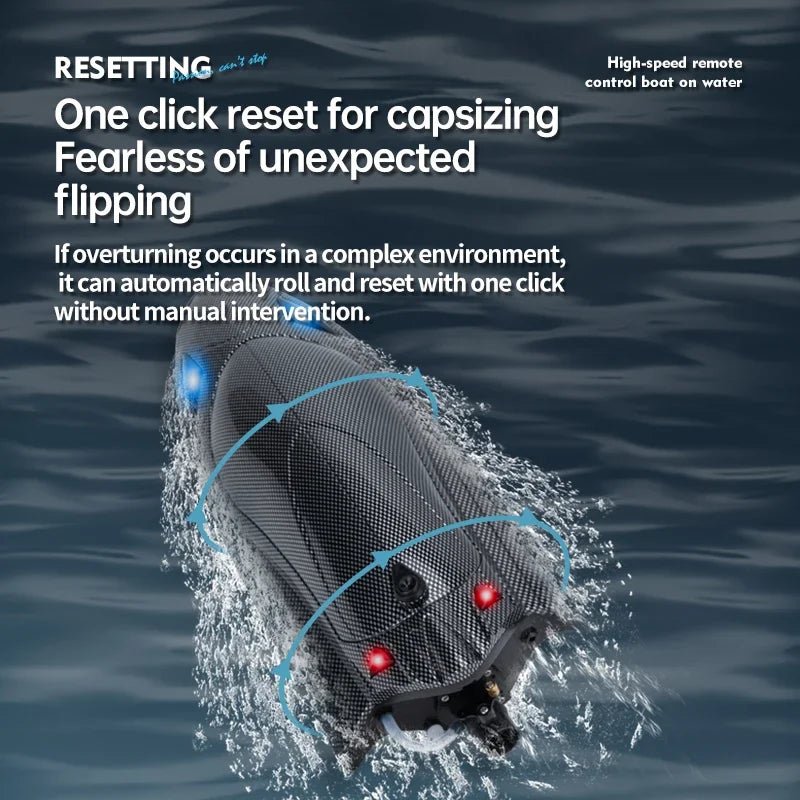 High-Speed RC Boat – 25Km/h Waterproof Electric Remote Control Racing Ship with Rechargeable Battery, Speedboat Toy Gift for Boys
