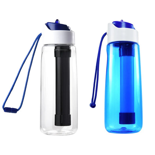 🚰 750ml Camping Water Filter Bottle – Large Capacity Survival Water Purifier for Outdoor & Emergency Use