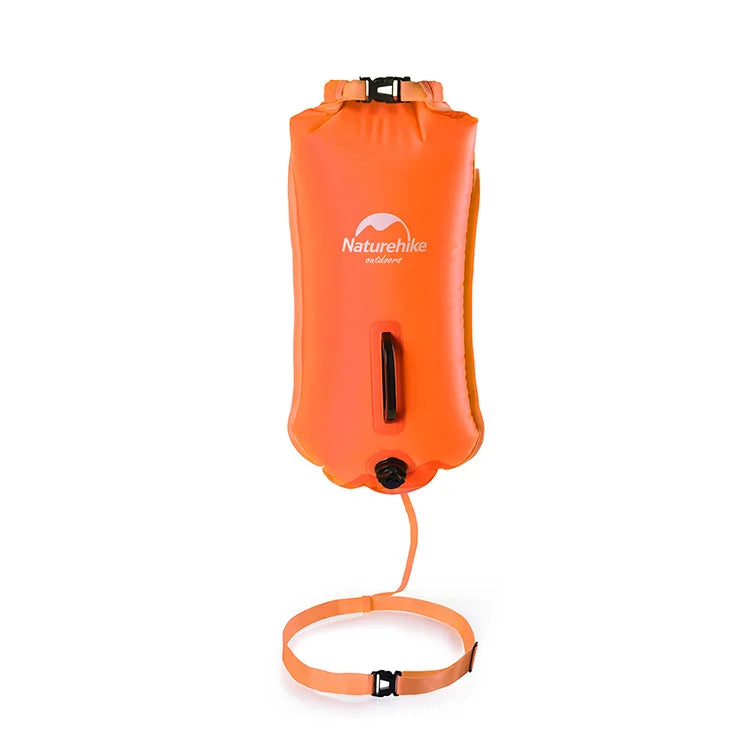 Naturehike 28L Inflatable Swim Buoy Dry Bag – Waterproof Float with Dual Airbags & Adjustable Belt