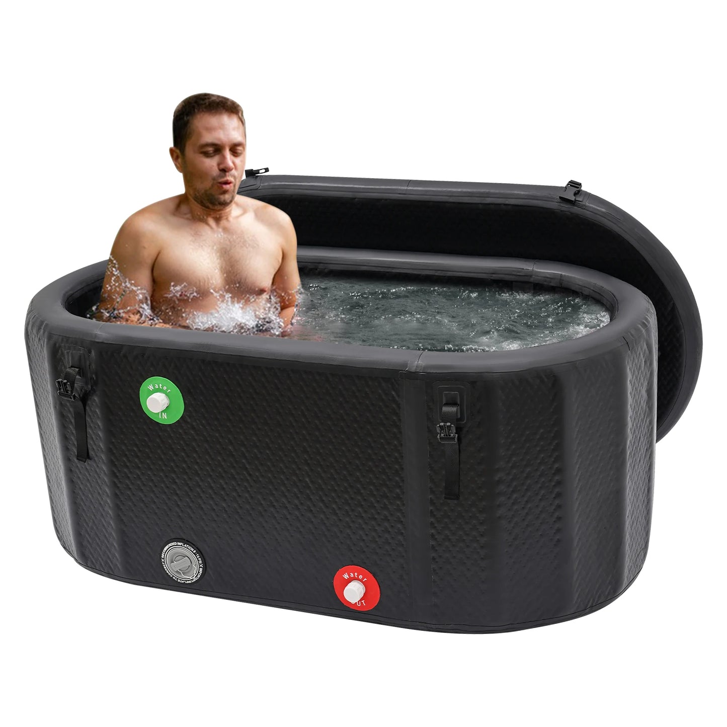 Inflatable Cold Plunge Tub – 132×70cm Ice Bath for Athletes & Recovery, Portable Foldable Ice Barrel