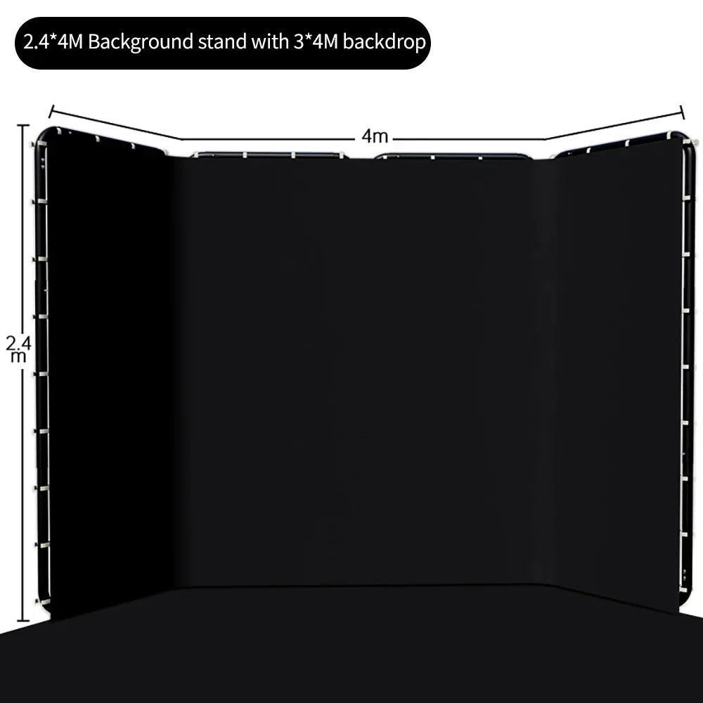 šø SH 2.4x4M Photography Background Stand with Green Screen ā Studio-Grade Backdrop Support Kit