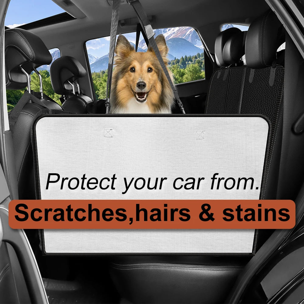 Back Seat Extender for Dogs – Waterproof Car Seat Cover with Hard Bottom, Anti-Scratch Protector & Travel Carrier Mat