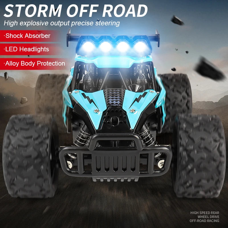 1:16 Remote Control Drift Racing Car – 2.4G Off-Road High-Speed Alloy RC Truck with LED Lights, Climbing Vehicle Toy for Kids