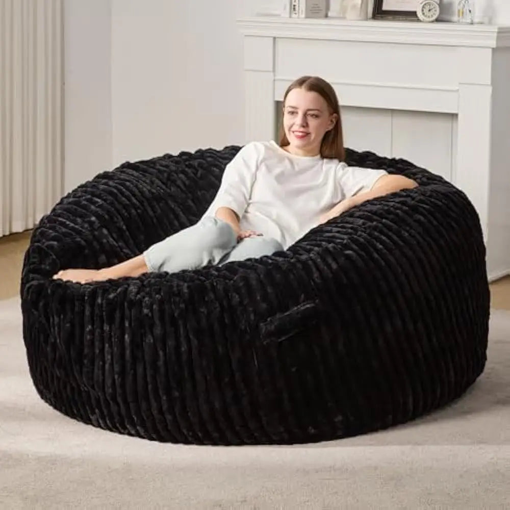 Ultimate Chill Spot: Oversized Ergonomic Bean Bag for Gaming & Lounging