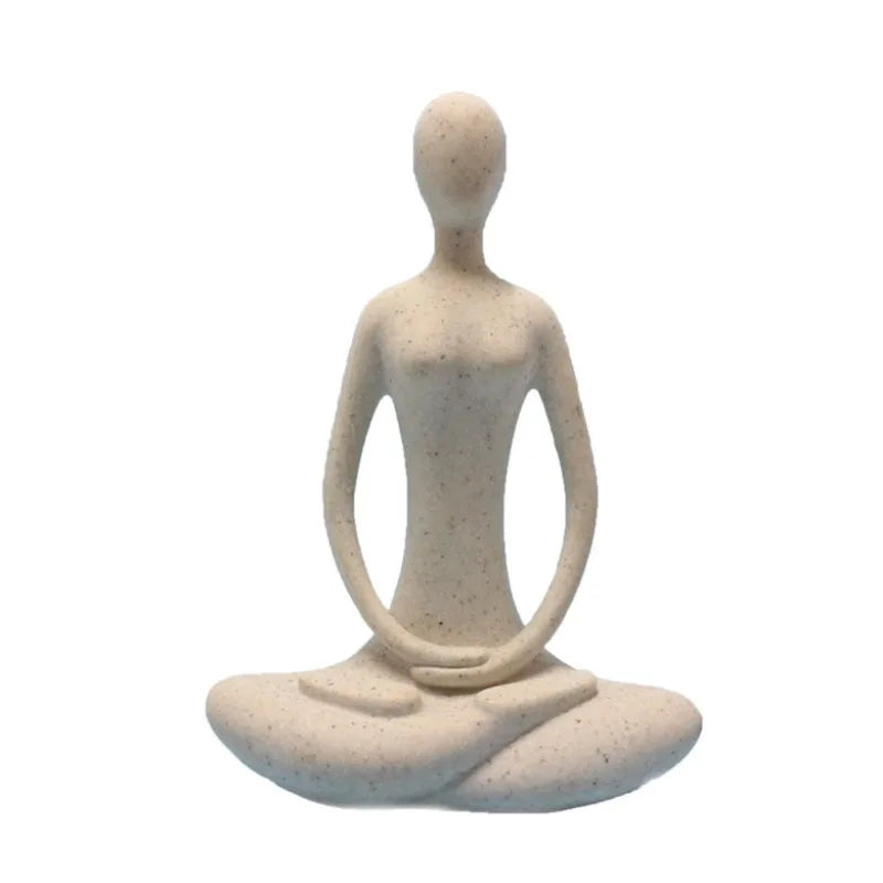 Yoga Statue Resin Decoration Micro-Landscape Resin Decoration Novelty Gift Desktop Bedroom Study Living Room Decoration