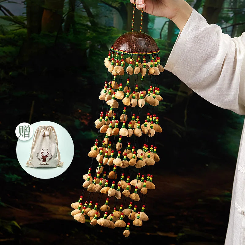 Handmade Nut Shell Handbell Bracelet – Natural Sound Healing & Yoga Instrument
