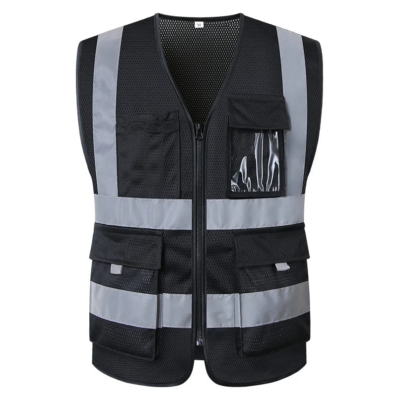 Reflective Safety Vest with Breathable Mesh – Ideal for Night Driving, Camping & Outdoor Activities