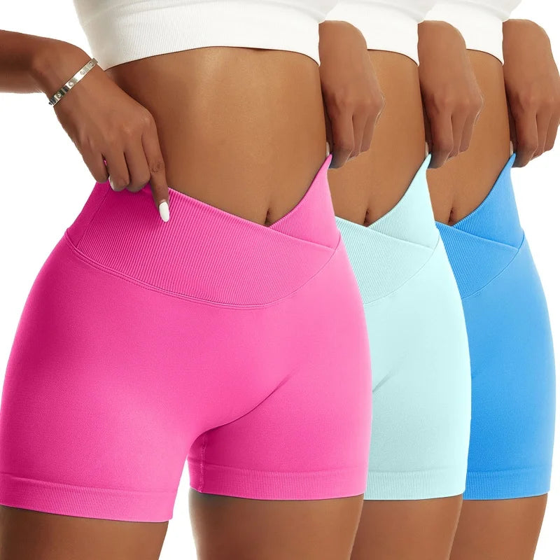 3-Pack Women’s High-Waist Scrunch Butt Yoga Shorts – Peach-Lift Design, Breathable & Stretchy Biker Workout Set