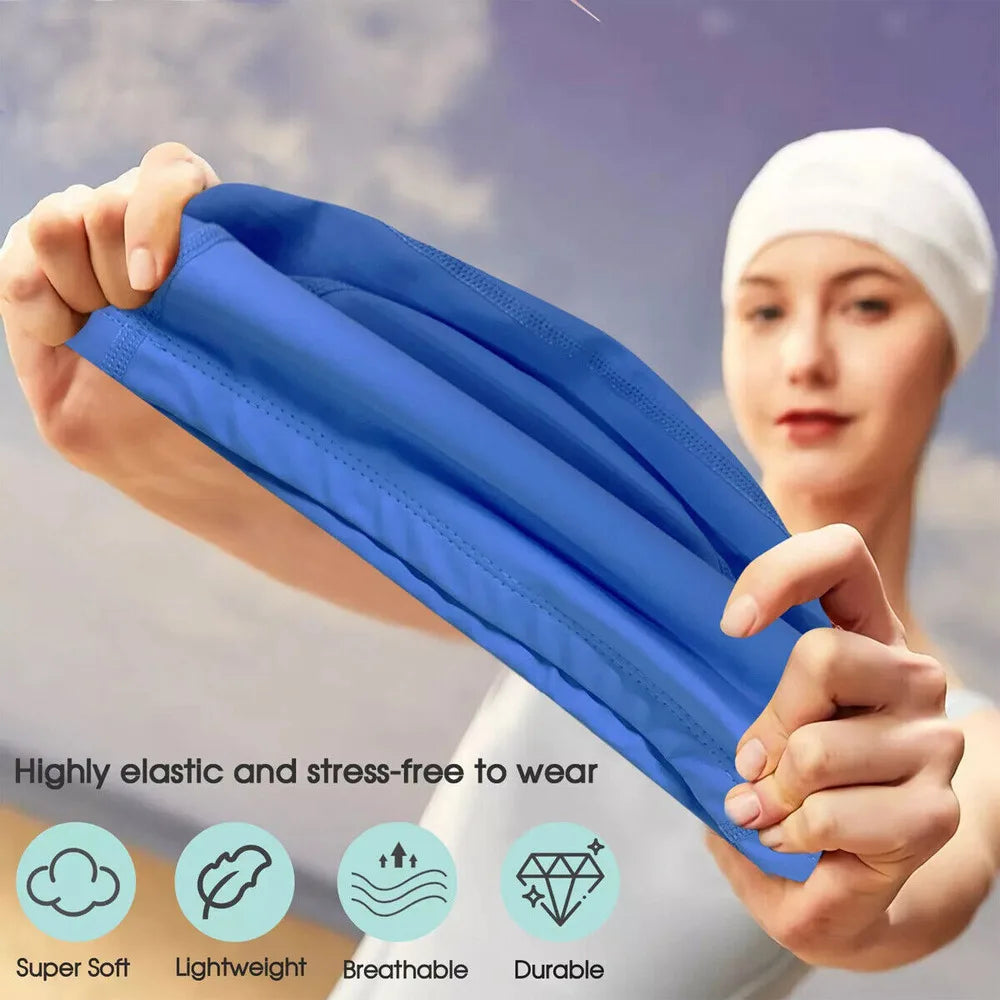 Waterproof Swimming Cap for Men & Women – Solid Color Swim Cap for Long Hair, Adult Pool Use