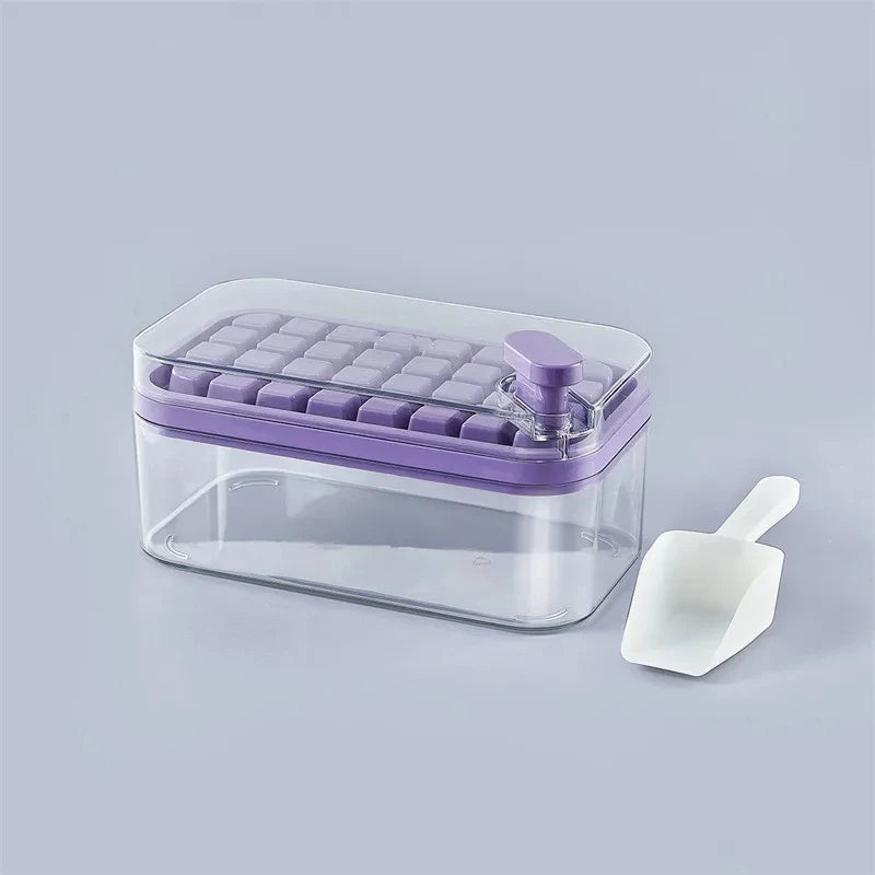 One-Touch Ice Tray with Lid – Easy-Release, Large Capacity & Food-Grade Safe