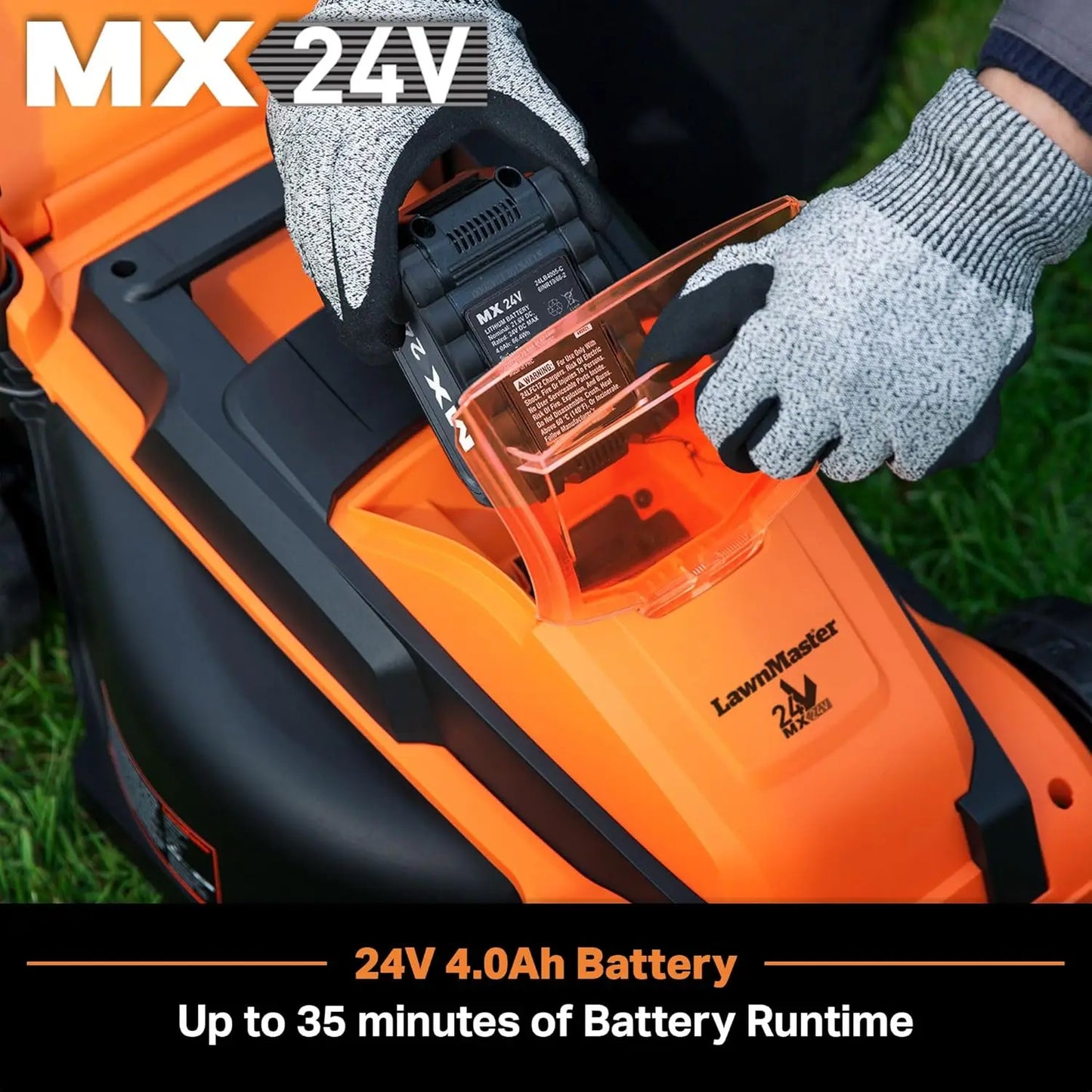 24V Max 13" Cordless Lawn Mower & Leaf Blower Combo – Includes 2x 4.0Ah Batteries & Charger