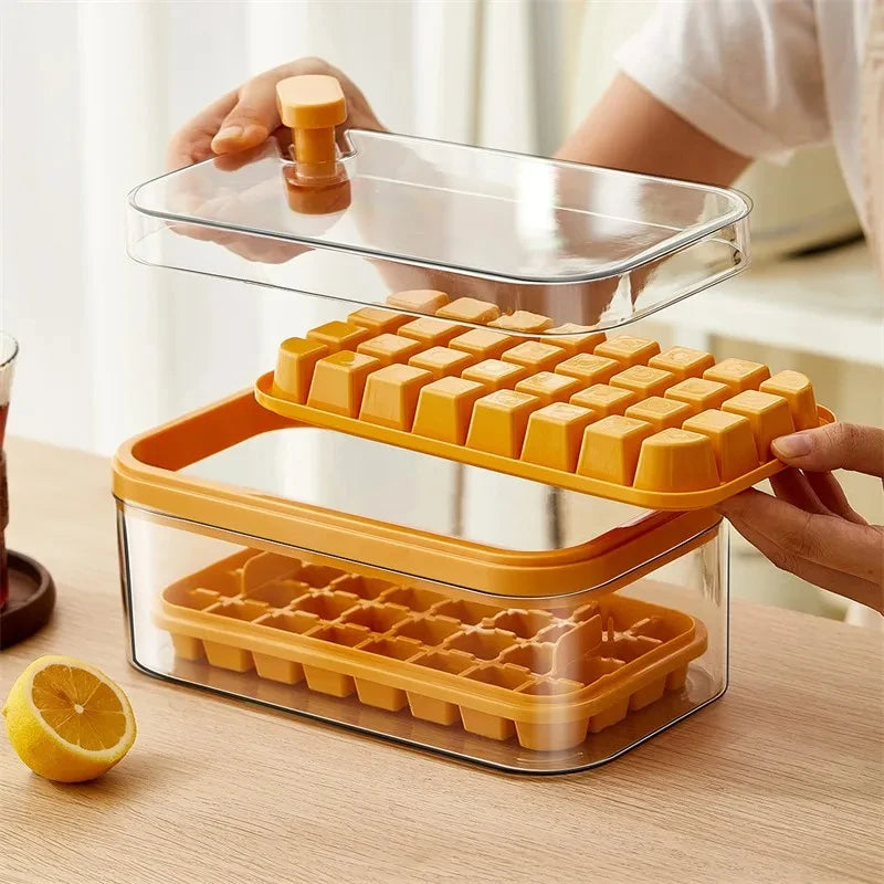 One-Touch Ice Tray with Lid – Easy-Release, Large Capacity & Food-Grade Safe
