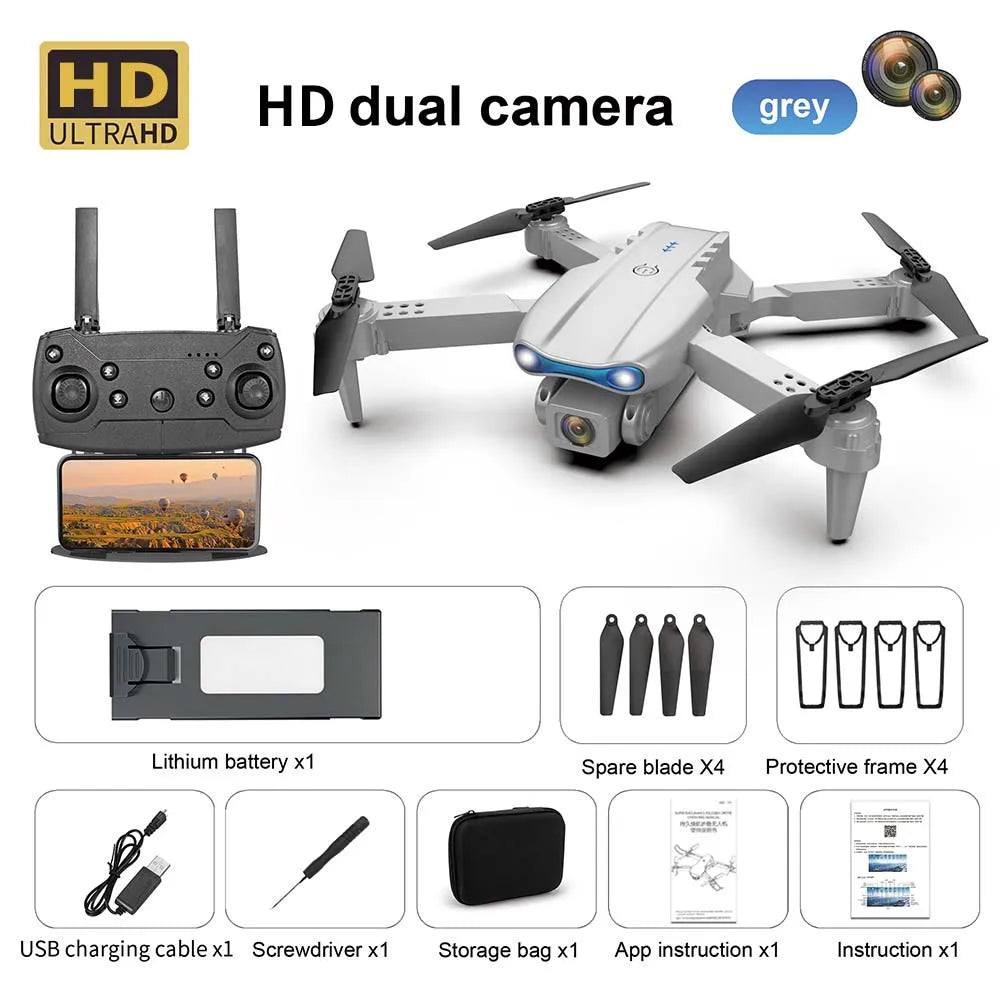 E99 K3 Pro Dual Camera Drone – Obstacle Avoidance RC Quadcopter with Remote Control