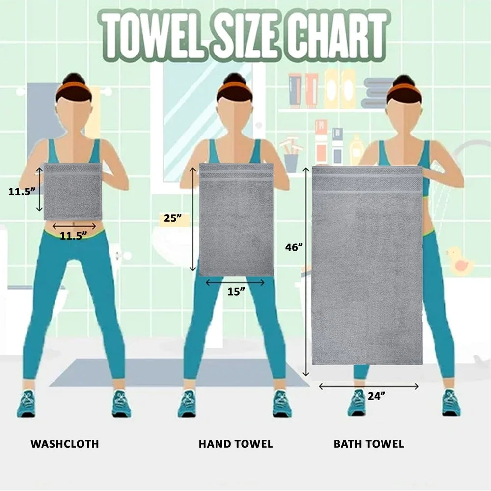 10-Piece Cotton Towel Set – Soft, Quick-Dry & Durable with Textured Border