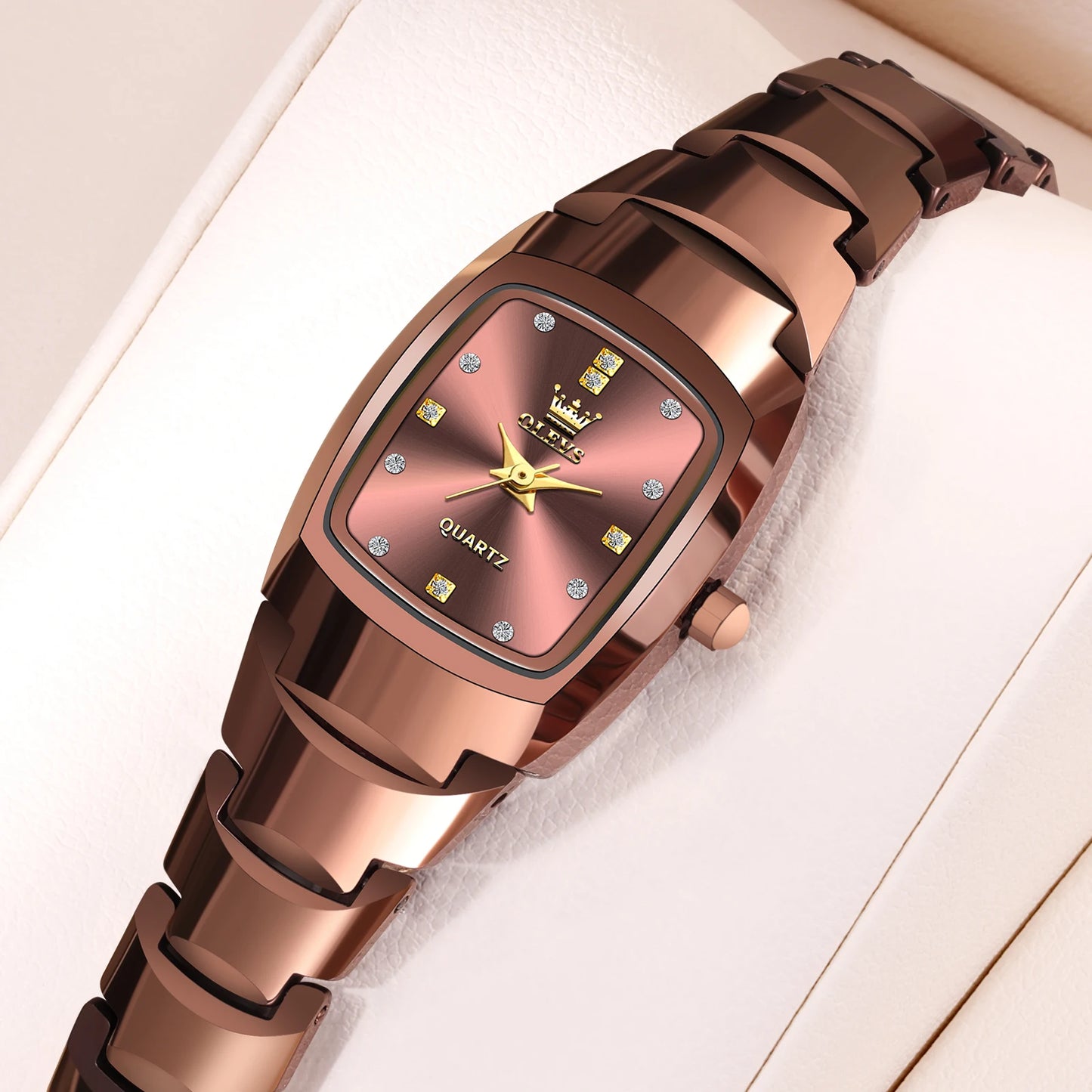 Ladies Waterproof Gold Luxury Watch – Elegant Stainless Steel Quartz Wristwatch Gift