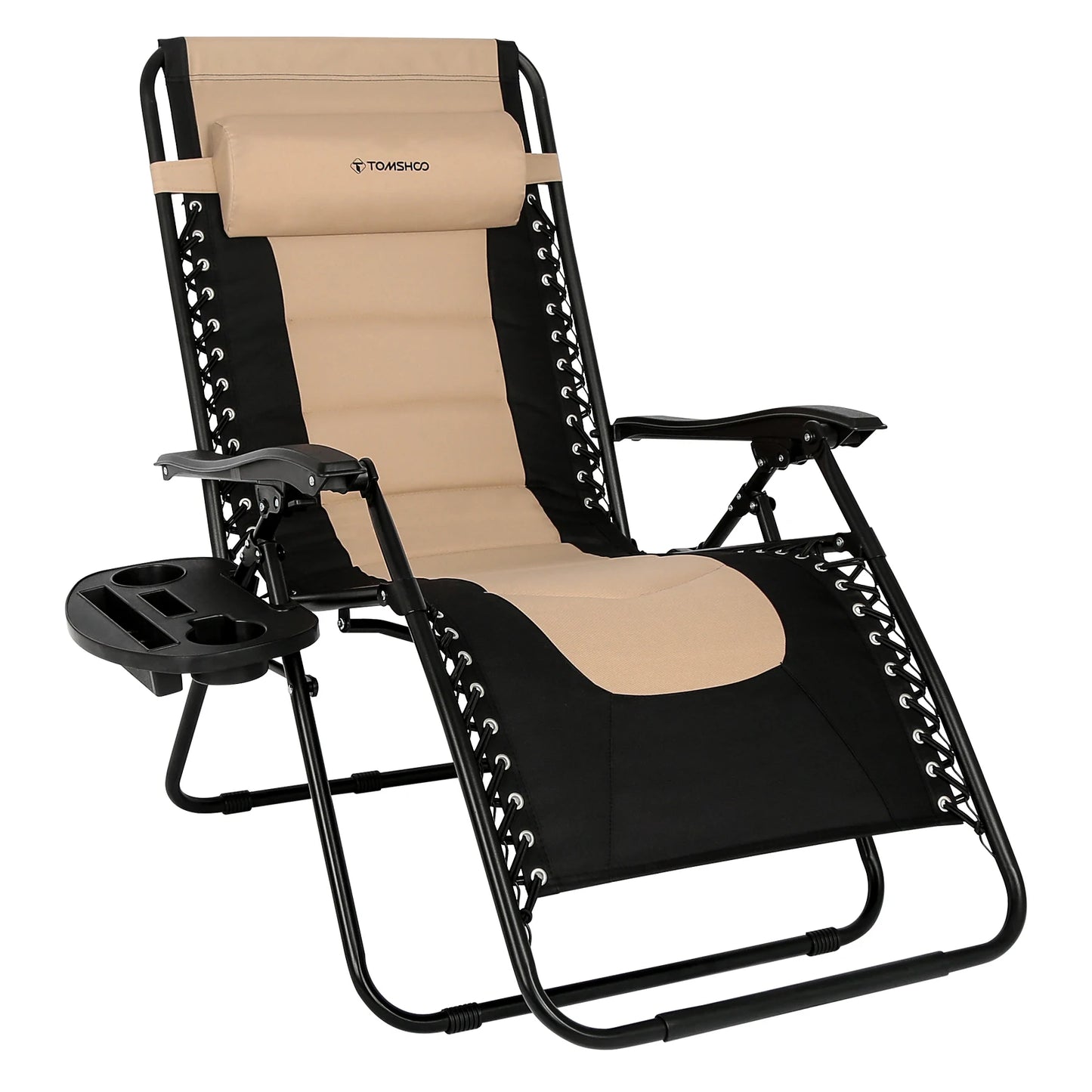 Adjustable Outdoor Folding Lounge Chair – Waterproof Oxford Fabric, Padded Recliner with Headrest for Patio or Camping