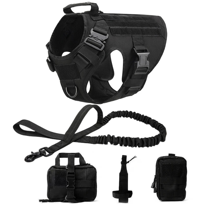 Tactical Dog Harness and Leash Set – Military Training Vest for German Shepherd, Golden Retriever & All Breeds