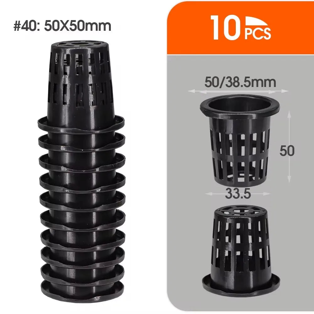 10-Pack Heavy-Duty Hydroponic Net Pots – Slotted Mesh Planting Baskets for Aquaponics, Orchids & Greenhouse Use