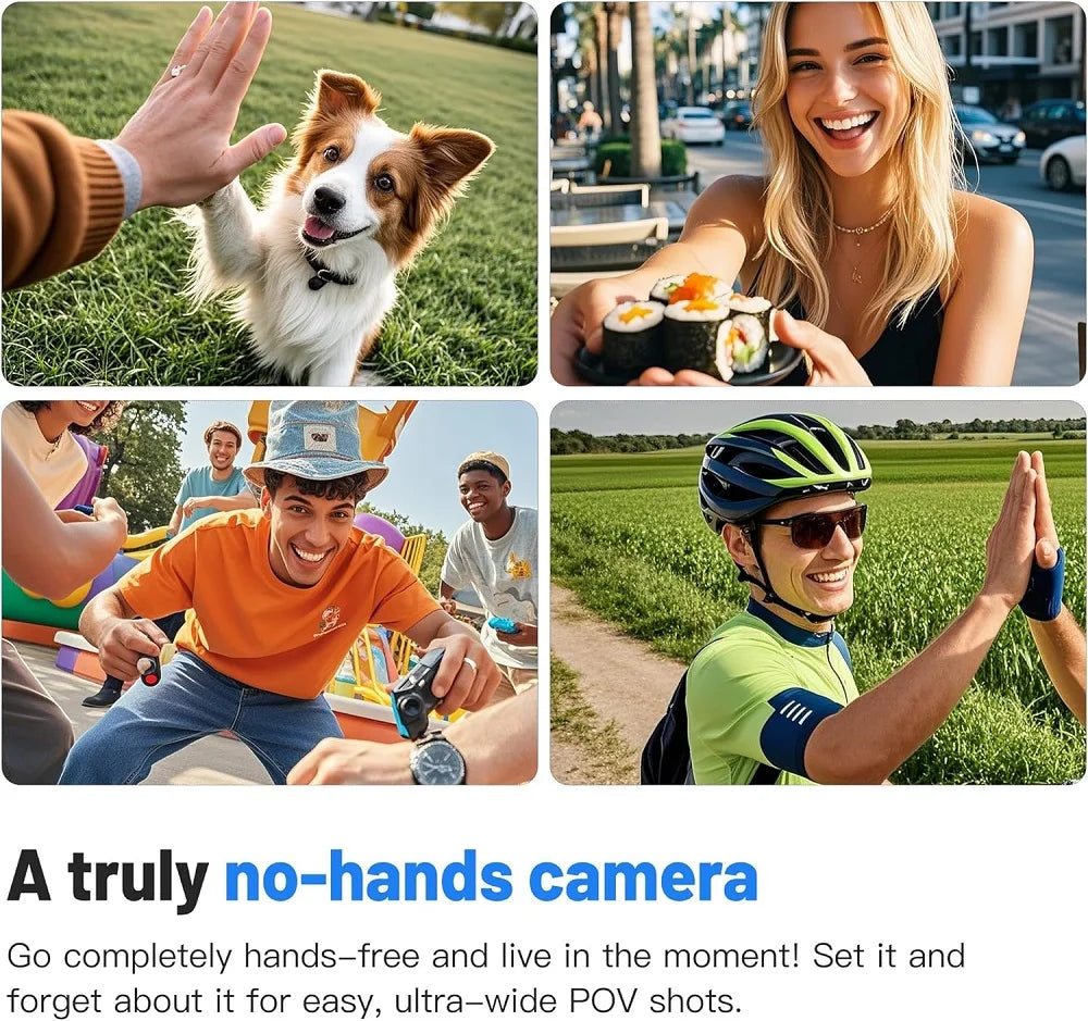 4K Wireless Pet Collar Camera – HD Video Recording Action Cam for Dogs & Cats, Outdoor Adventure or Gift Idea