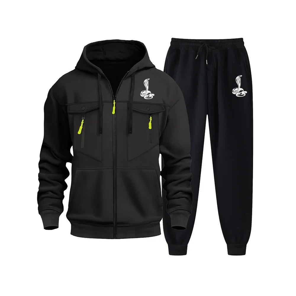 Men’s Versatile Tracksuit Set – Hoodie & Jogger Sweatpants for Everyday Style and Comfort