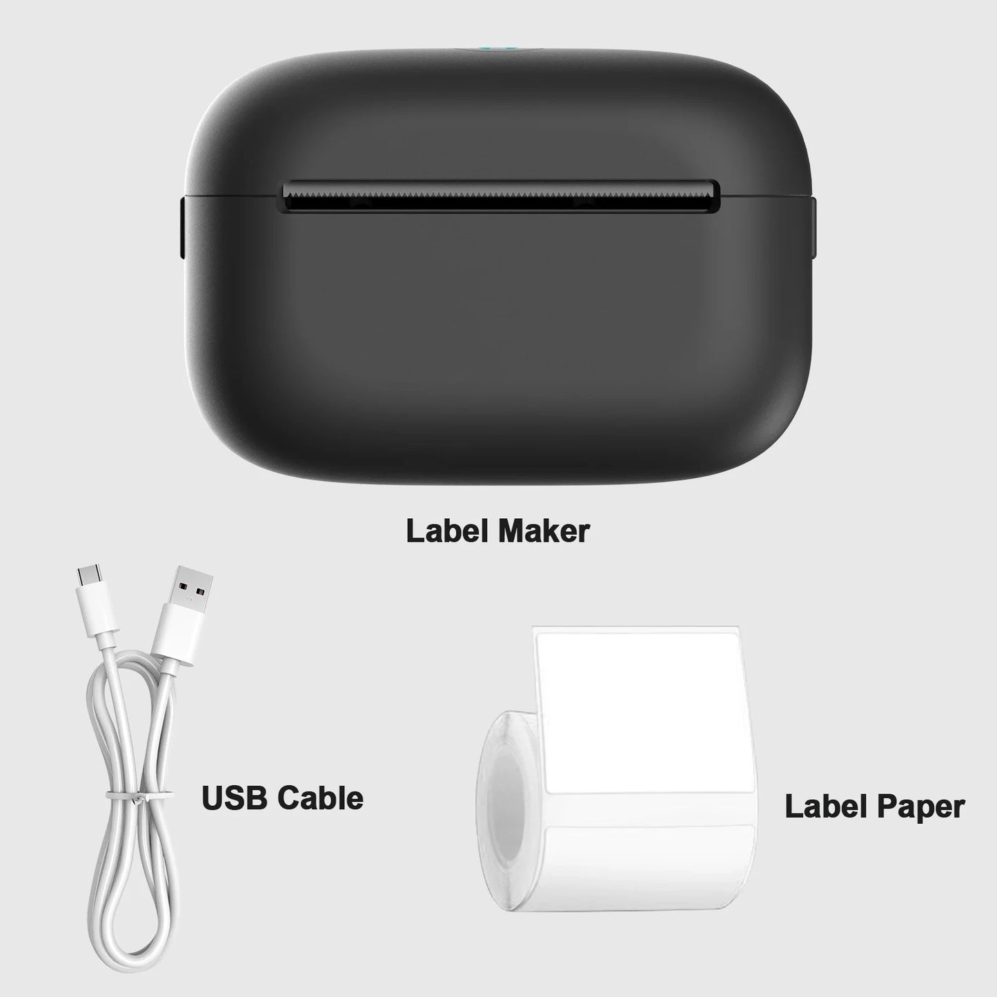 Portable Bluetooth Label Maker – High-Speed Thermal Printer with USB, 300dpi Resolution & 1 Roll of Stickable Label Paper
