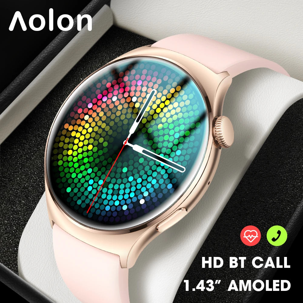 Aolon Mars R3 Smartwatch – Premium Health & Fitness Tracker with 2-Week Battery Life, IP68 Waterproof, Compatible with iPhone & Huawei