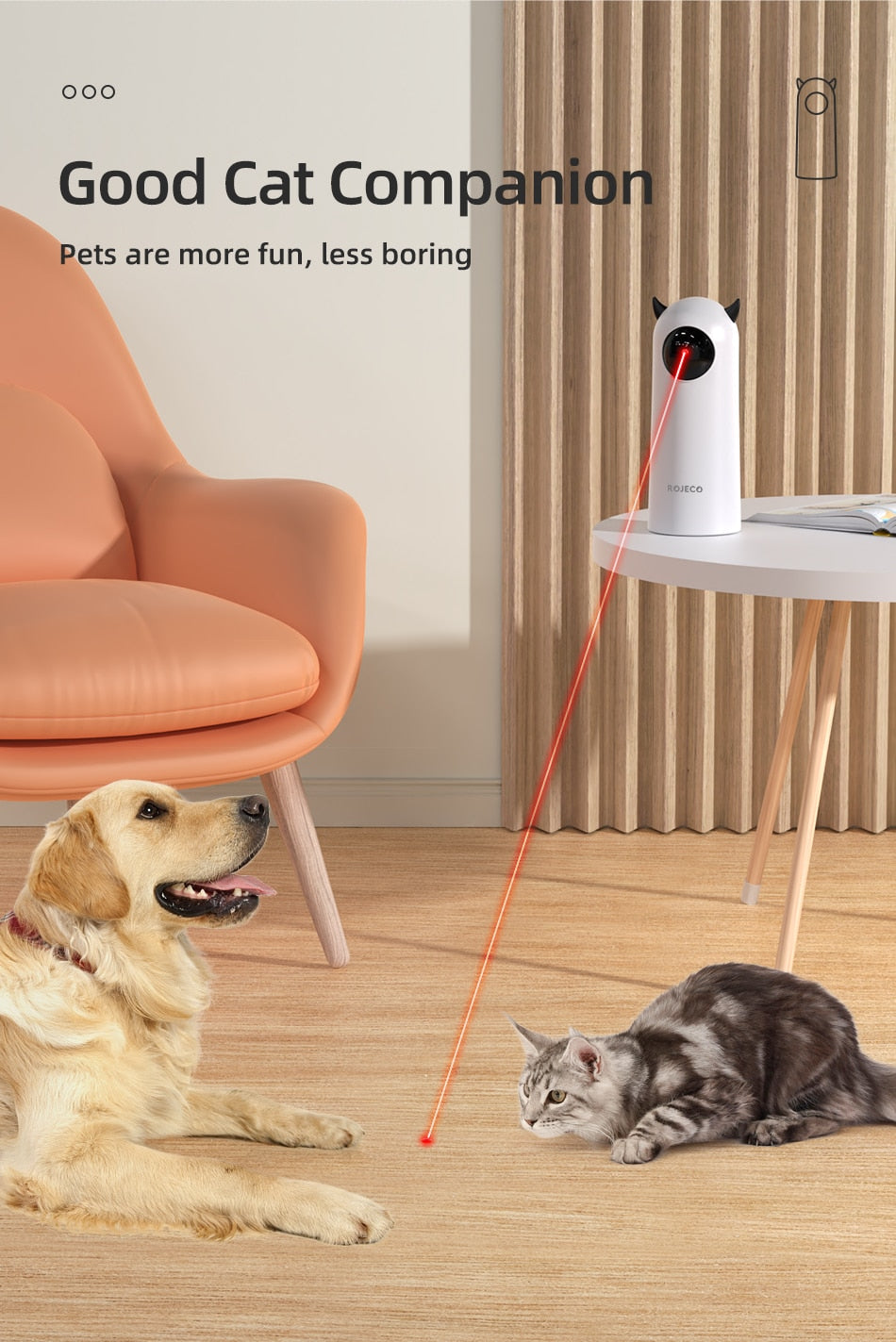 Automatic Interactive LED Laser Pointer for Smart Pet Teasing: Perfect Indoor Cat Toy Accessory