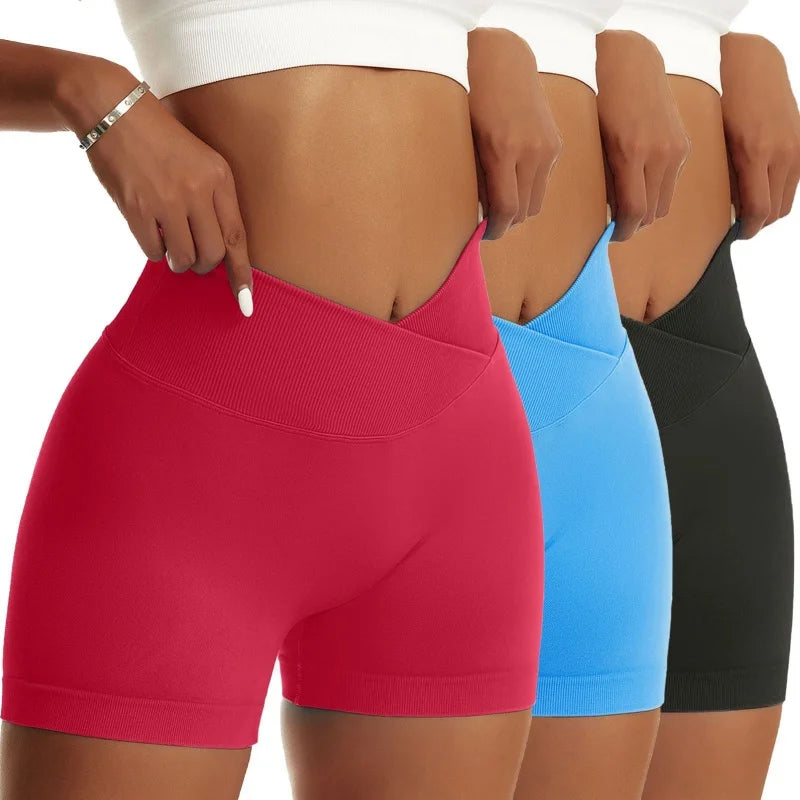 3-Pack Women’s High-Waist Scrunch Butt Yoga Shorts – Peach-Lift Design, Breathable & Stretchy Biker Workout Set
