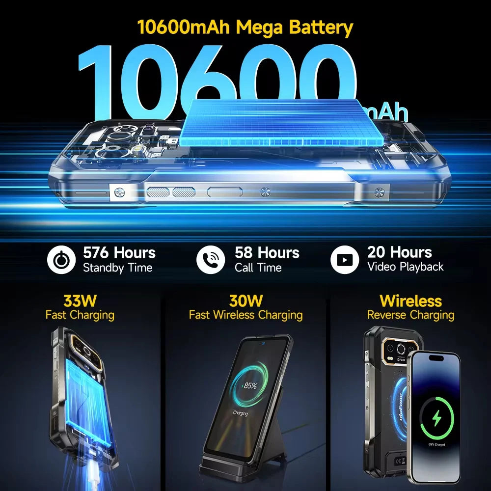 Ulefone Armor 27T Pro 24GB+256GB 5G Thermal lmaging By FLIR Rugged 10600mAh 6.78'' Display 64MP Night Vision 33W NFC Android 14