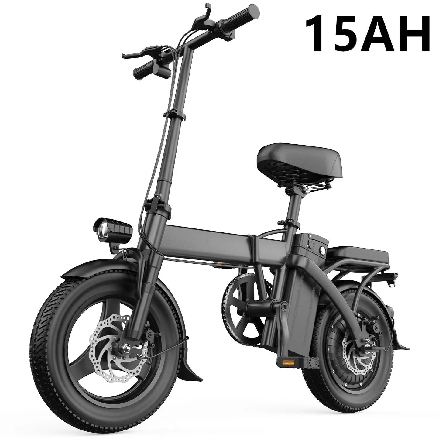 Folding Electric Bike for Adults – 500W Peak Motor, 14" Tires, 48V Battery (10Ah/15Ah/20Ah Options)