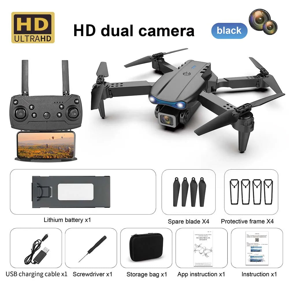 E99 K3 Pro Dual Camera Drone – Obstacle Avoidance RC Quadcopter with Remote Control