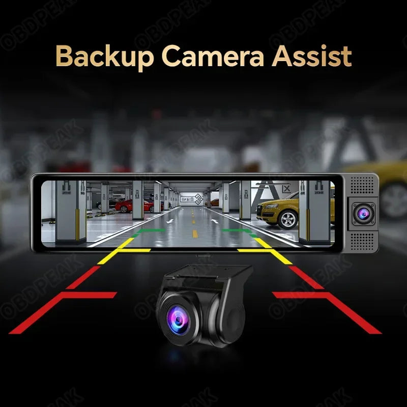 3-Channel 4K Car Dash Cam – UHD DVR with Triple Lens, GPS, 5G WiFi App, Night Vision & In-Car Monitoring