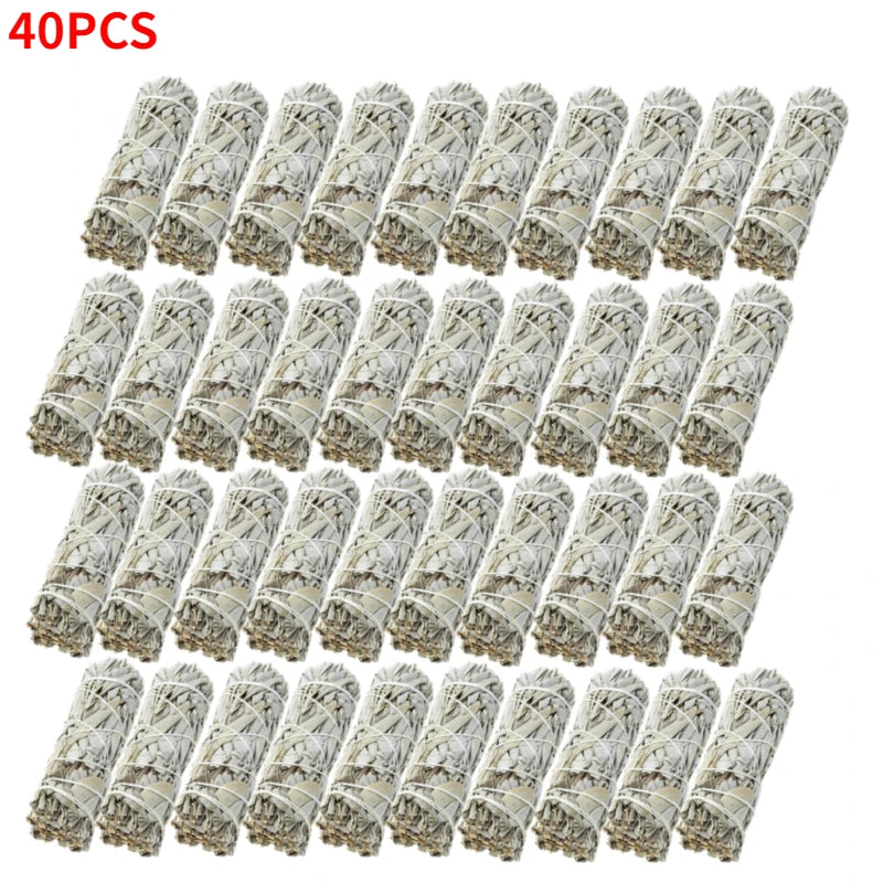 Natural White Sage Smudge Sticks (1–40 PCS) – California Pure Leaf Incense for Spiritual & Home Cleansing