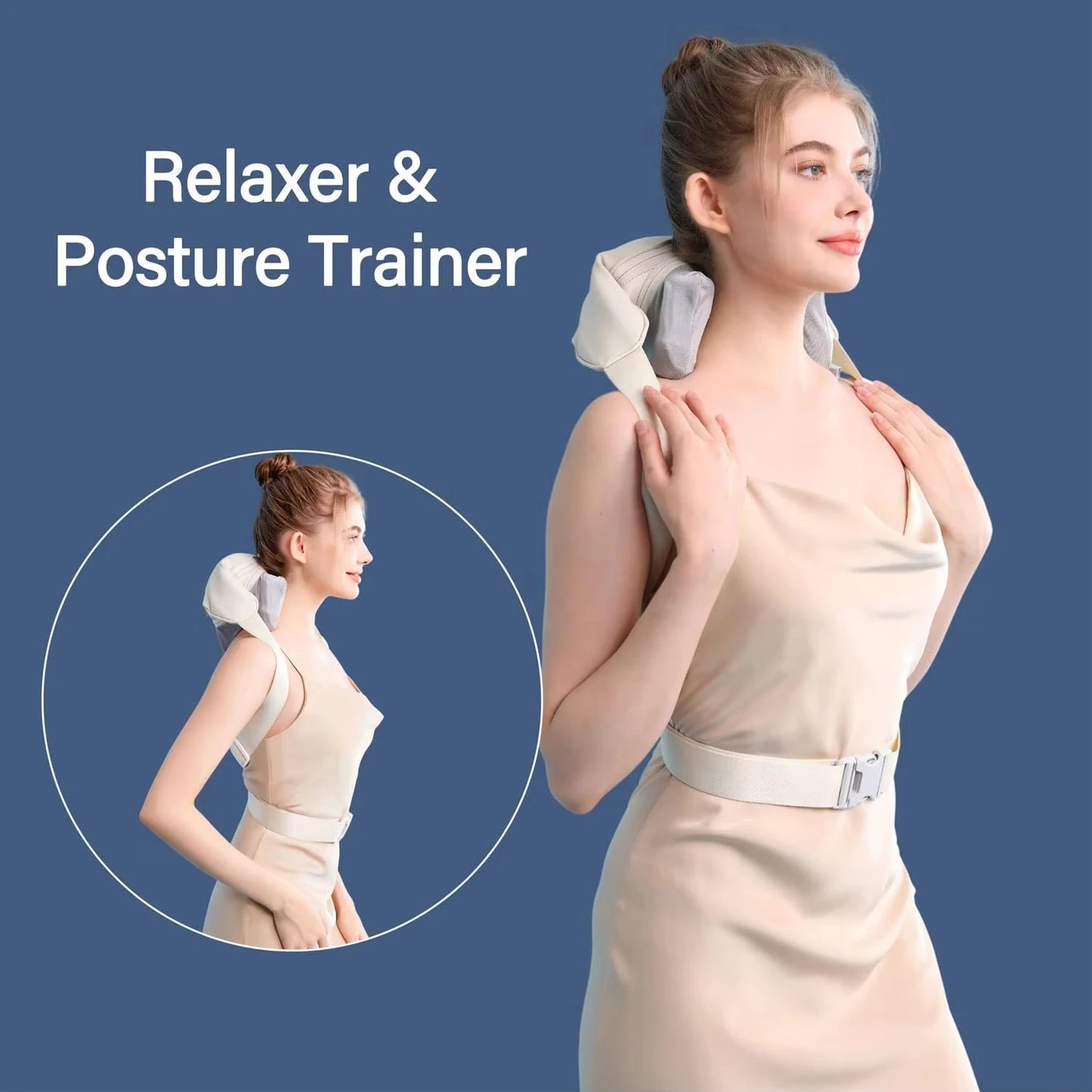 Tuhopeta 6D Neck & Shoulder Massager – Deep Tissue Shiatsu with Kneading & Squeeze Function for Trapezius and Back Muscles