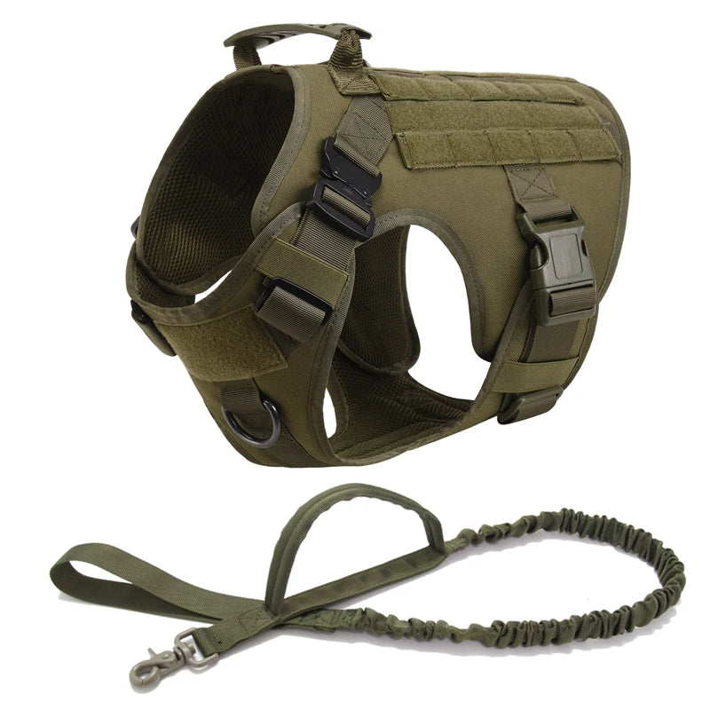 Tactical Dog Harness and Leash Set – Military Training Vest for German Shepherd, Golden Retriever & All Breeds